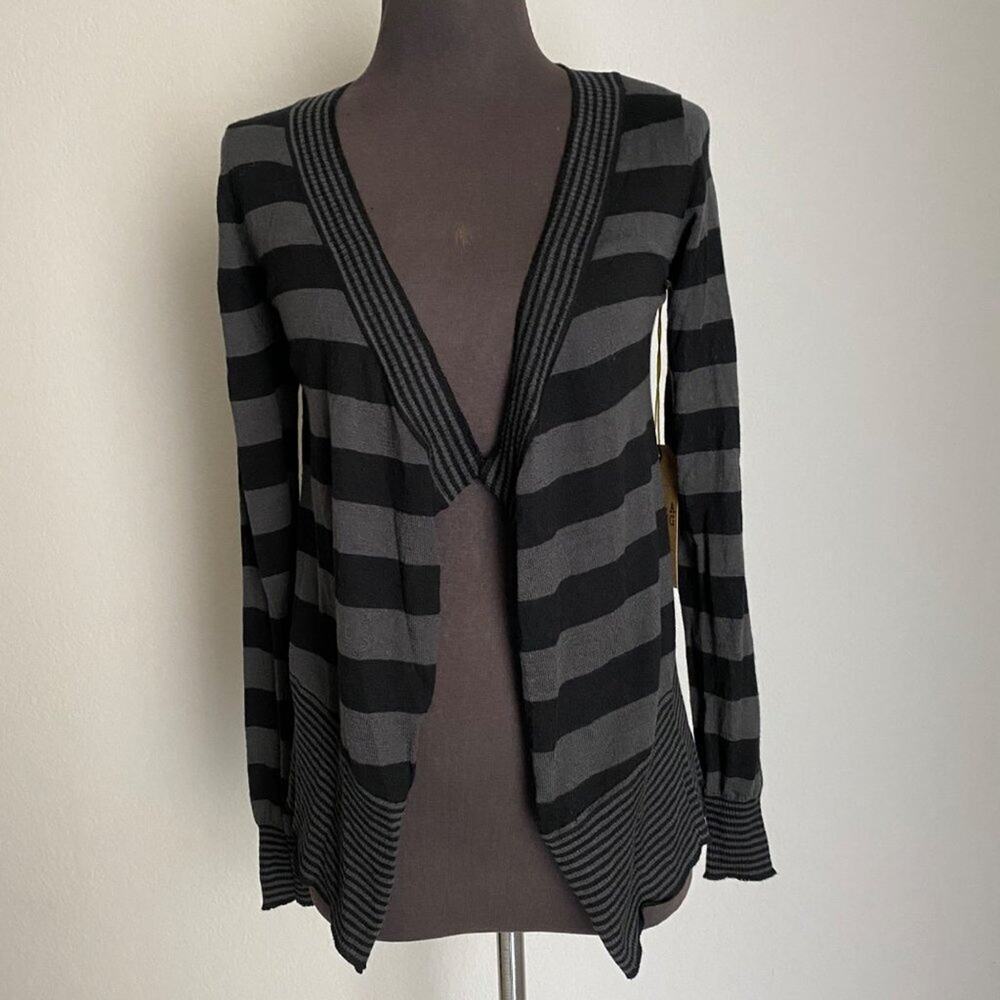 Striped Black and Gray Women's Sweater